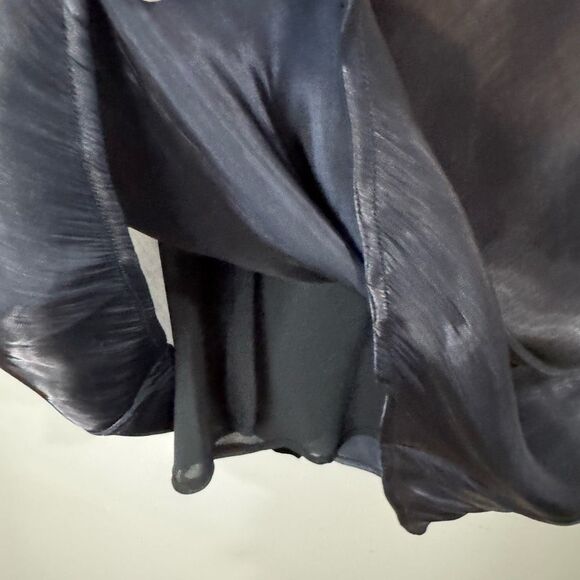 Anthropologie Liquid Shine Bias-Cut Skirt | Large | Black | midi - Picture 7 of 9